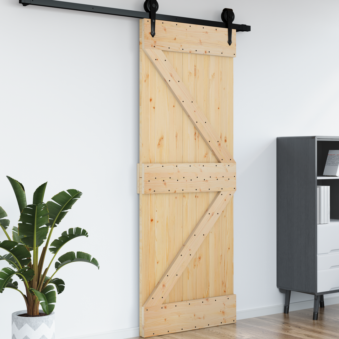 Dør NARVIK Naturfarvet 85 x 210 cm Massivt Fyrretræ