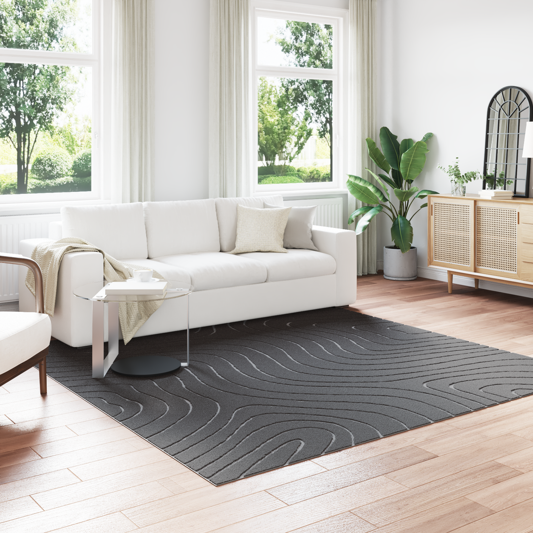 Områdetæpper Firkantet PALMERAS Antracit 240 x 240 cm Polyester