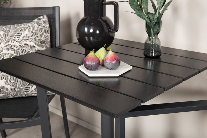 Venture Home Colorado - Cafébord - 70*70 - Matt Svart / Svart Aintwood+Copacabana Arm Chair (