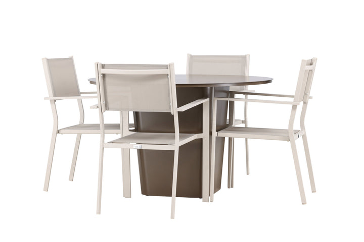 Venture Home Santa Fe Dining Table ø120 - Roasty +Copacabana Stacking Chair - Beige/Beige _4