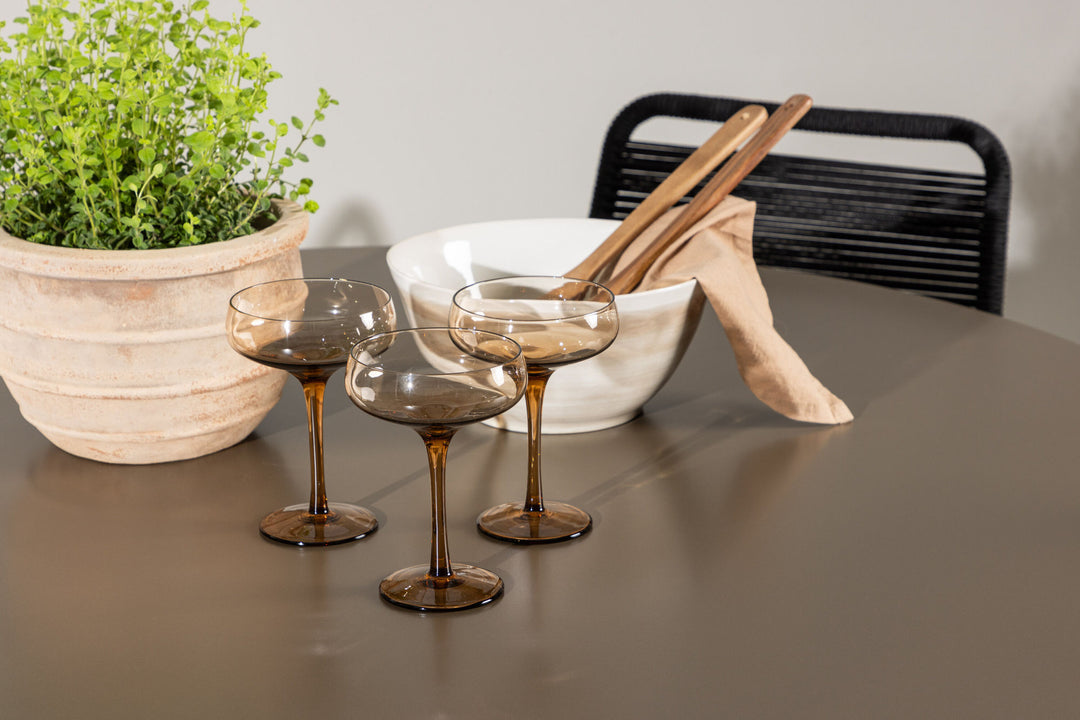 Venture Home Santa Fe Dining Table ø120 - Roasty +Lindos Stacking Chair - Black Alu / Black Rope _4