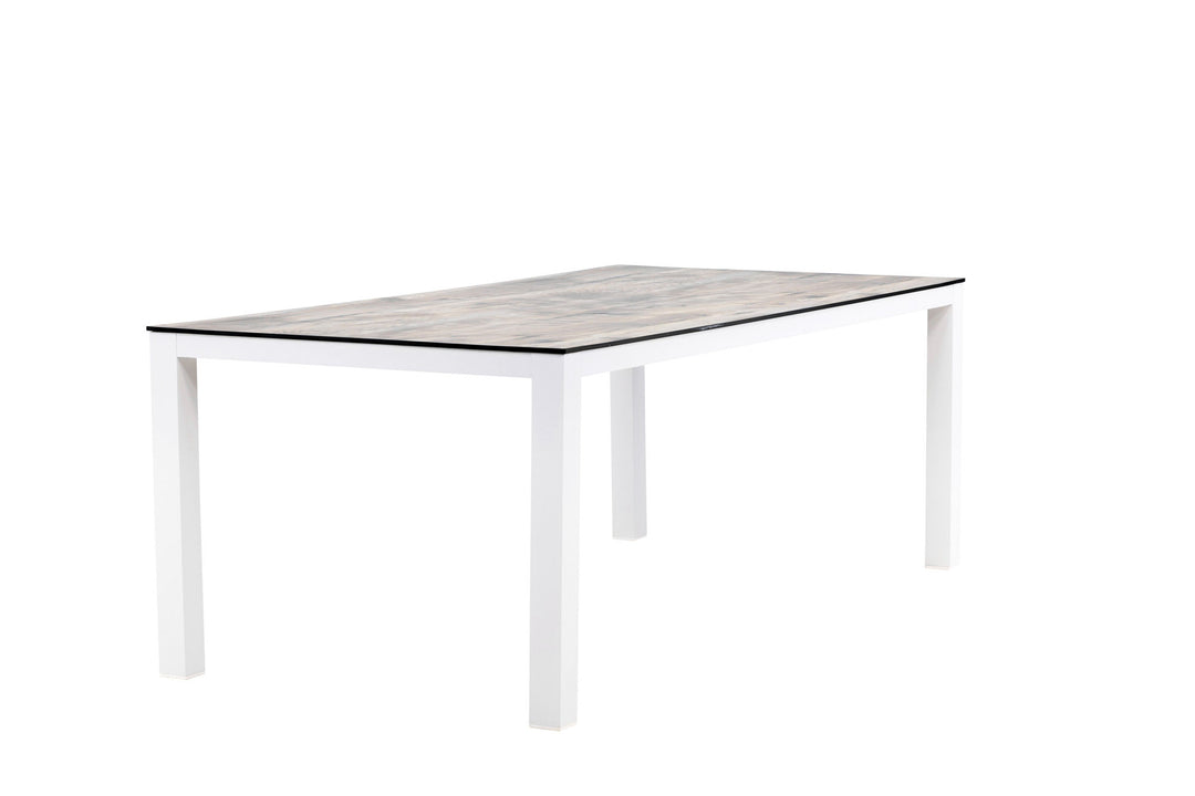 Venture Home Llama Dining Table 205*100 - White Alu / Grey HPL