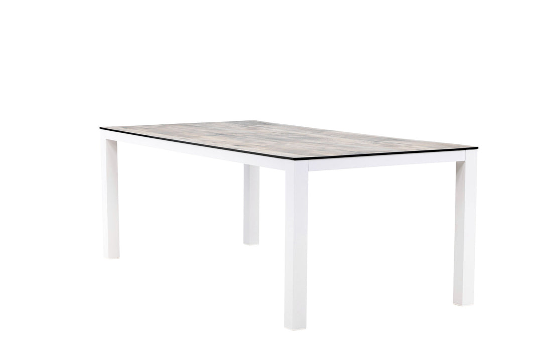 Venture Home Llama Dining Table 205*100 - White Alu / Grey HPL
