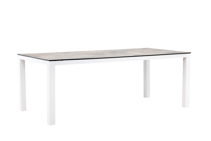Venture Home Llama Dining Table 205*100 - White Alu / Grey HPL