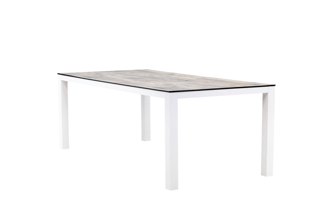 Venture Home Llama Dining Table 205*100 - White Alu / Grey HPL