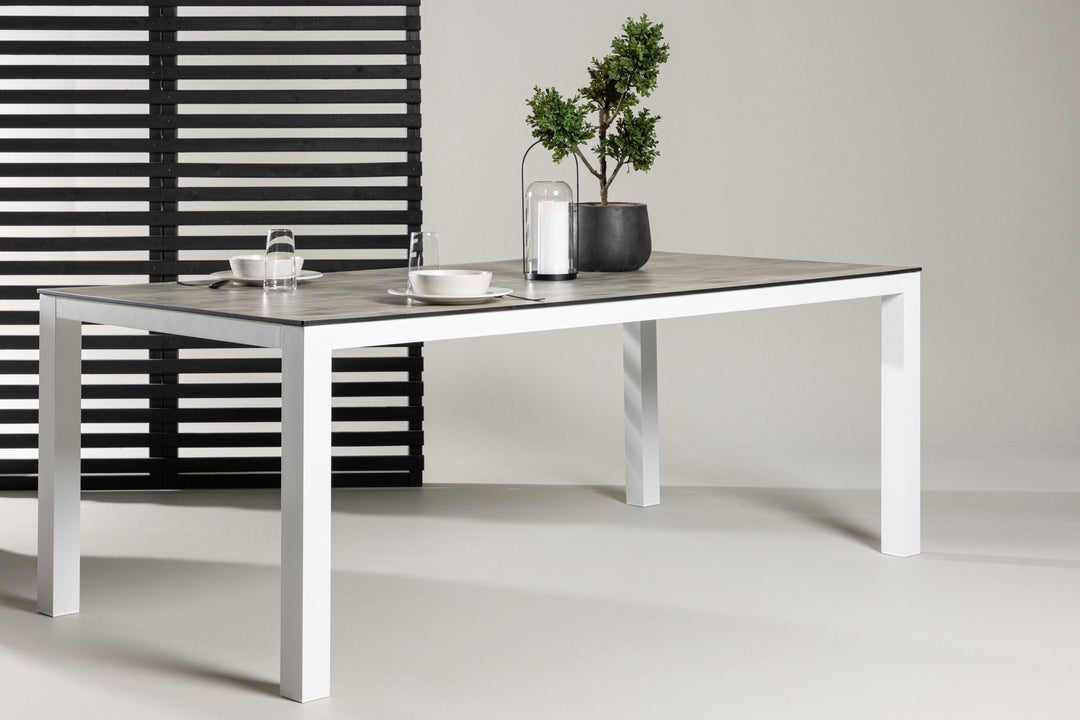 Venture Home Llama Dining Table 205*100 - White Alu / Grey HPL