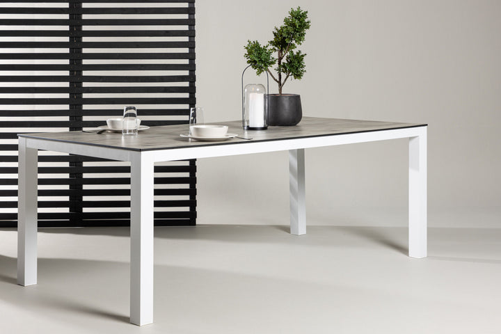Venture Home Llama Dining Table 205*100 - White Alu / Grey HPL
