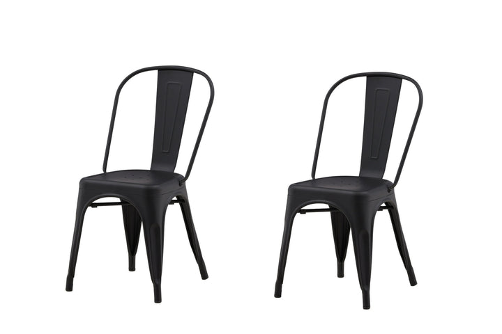 Venture Home Tempe spisebordsstole 4 stk. - Mat sort / Metal