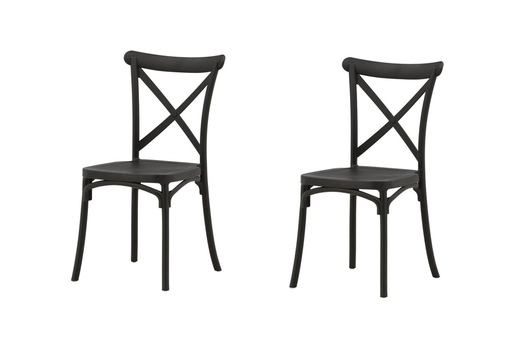 Venture Home Crosett Dining Chair 2-pack - Matte Black / Matte Black Plastic