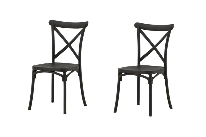 Venture Home Crosett Dining Chair 2-pack - Matte Black / Matte Black Plastic