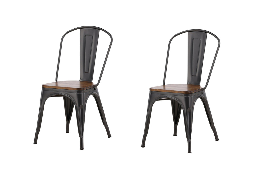 Venture Home Tempe Dining Chair 2-pack - Dark grey / Dark Brown MDF