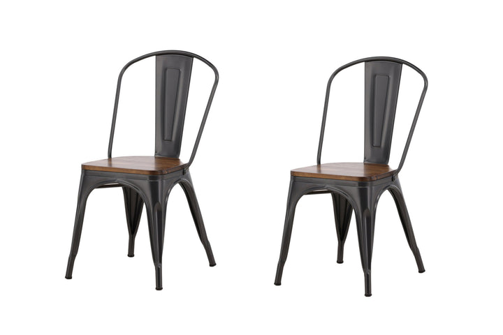 Venture Home Tempe Dining Chair 2-pack - Dark grey / Dark Brown MDF