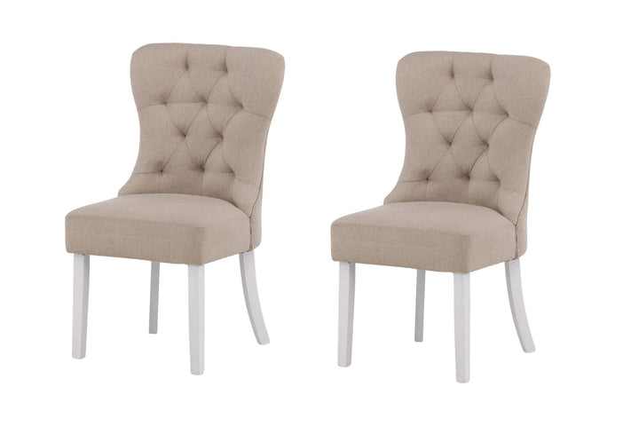 Venture Home Vista Dining Chair 2-pack  -  White / Beige Linen