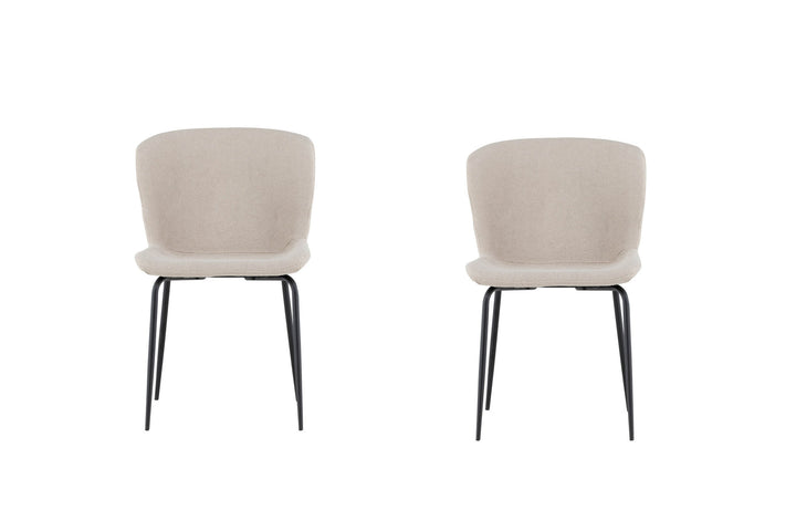 Venture Home Modesto Dining Chair 2-pack - Black / Beige Boucle