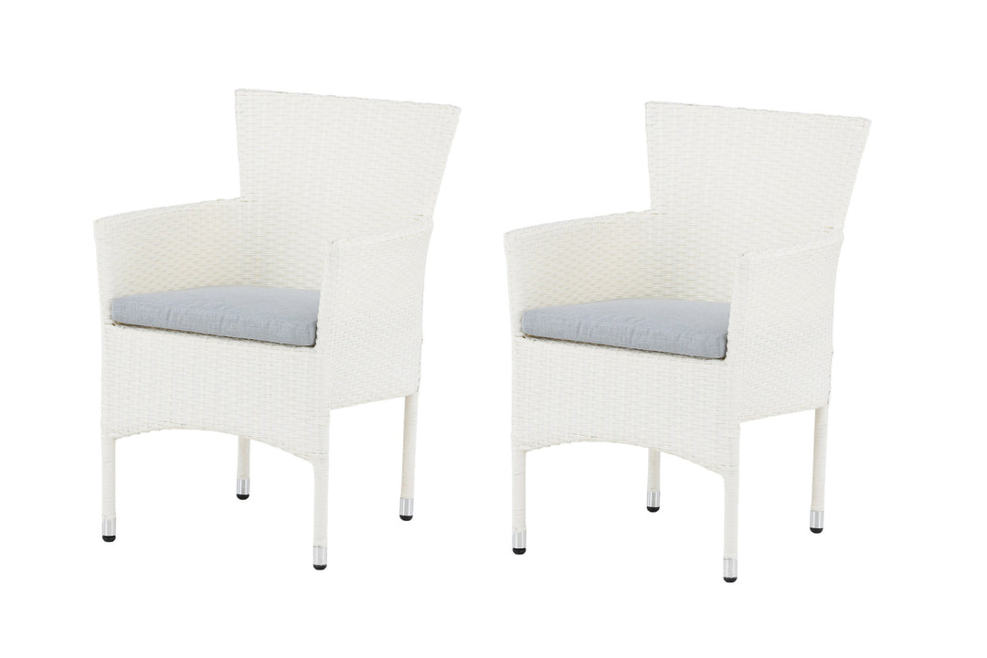 Venture Home Malina Diningchair 2-pack Alumnium - White / Wicker