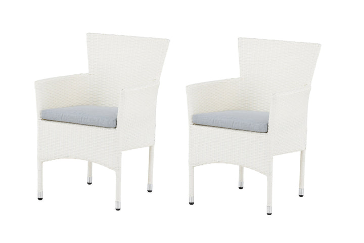 Venture Home Malina Diningchair 2-pack Alumnium - White / Wicker