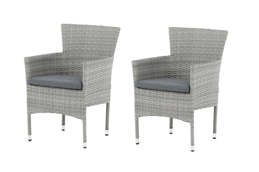 Venture Home Malina Diningchair 2-pack Alumnium - Grey / Wicker
