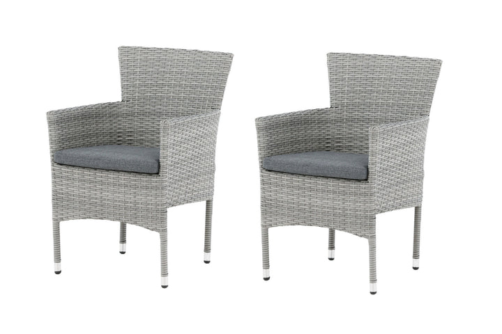 Venture Home Malina Diningchair 2-pack Alumnium - Grey / Wicker