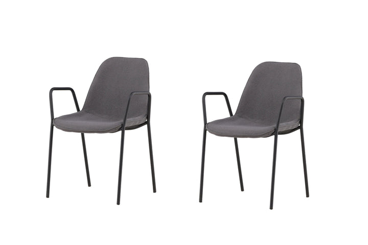 Vind Klädesholmen Dining Chair 2-pack - Black / Dark Grey Boucle