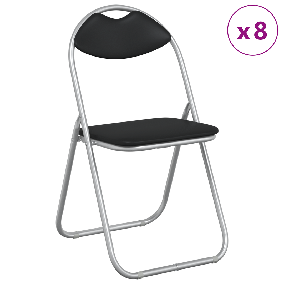 Sammenklappelig stol 8 pcs Sort og grå 48 x 43,5 x 81 cm