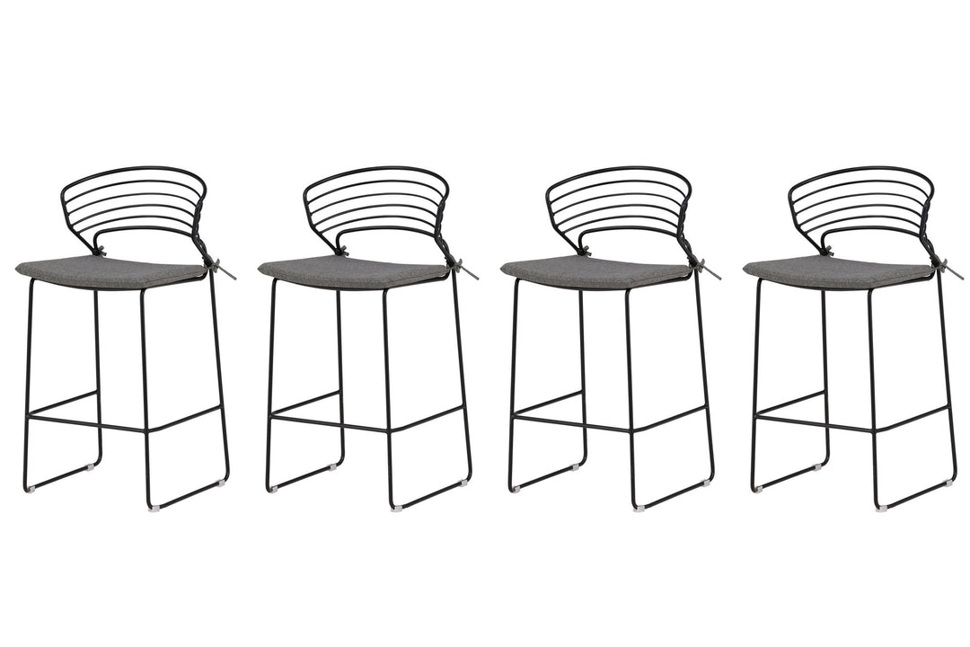 Venture Home Milano Barchair 4-pack Steel - Black / Grey