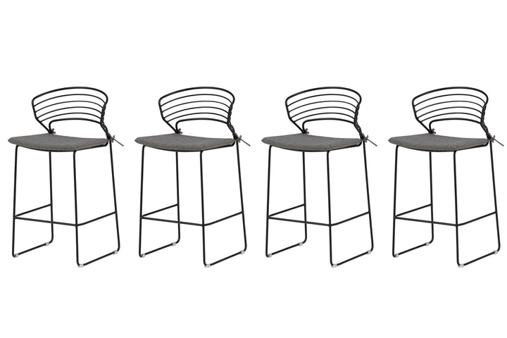 Venture Home Milano Barchair 4-pack Steel - Black / Grey