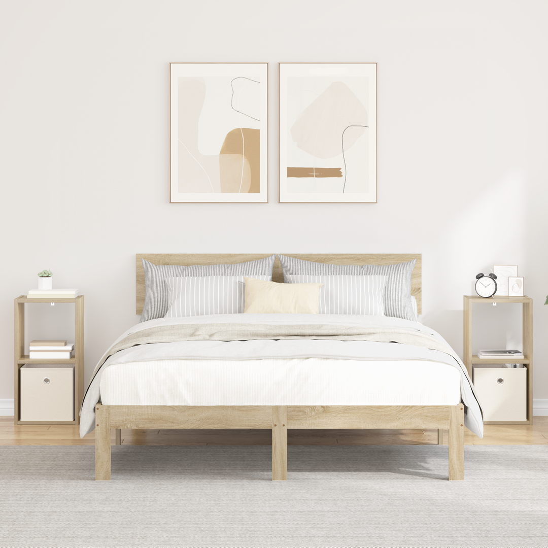 Sengebord 2 pcs Sonoma eg 30,5 x 27 x 59,5 cm Konstrueret træ