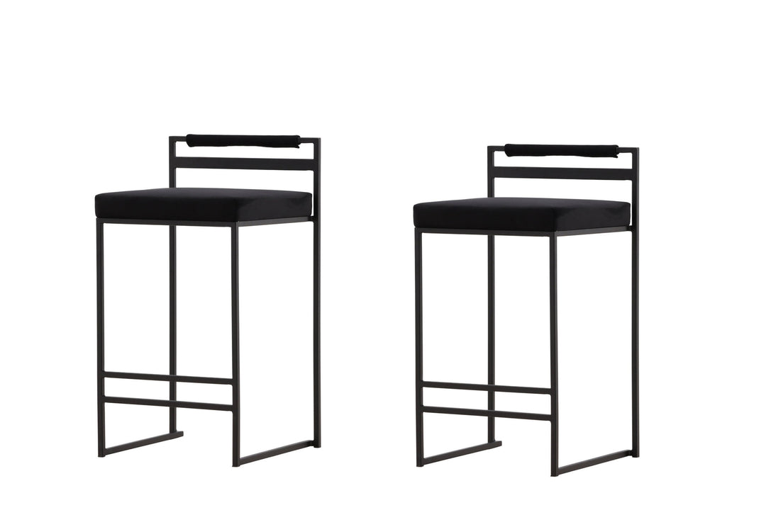 Venture Home Opelika Bar Chair 2-pack - Black / Black Velvet