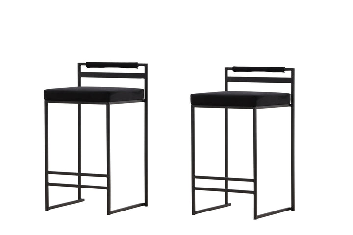 Venture Home Opelika Bar Chair 2-pack - Black / Black Velvet