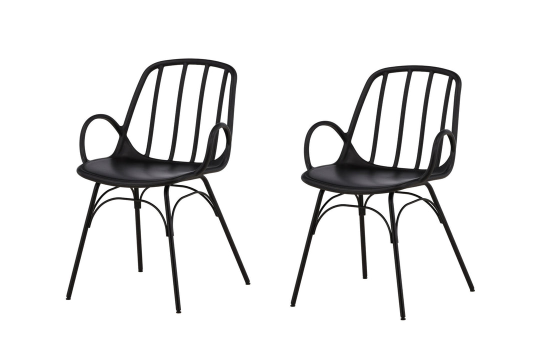 Venture Home Dyrön Dining Chair 2-pack - Black Polypropylene