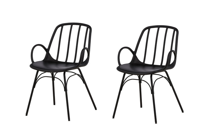 Venture Home Dyrön Dining Chair 2-pack - Black Polypropylene