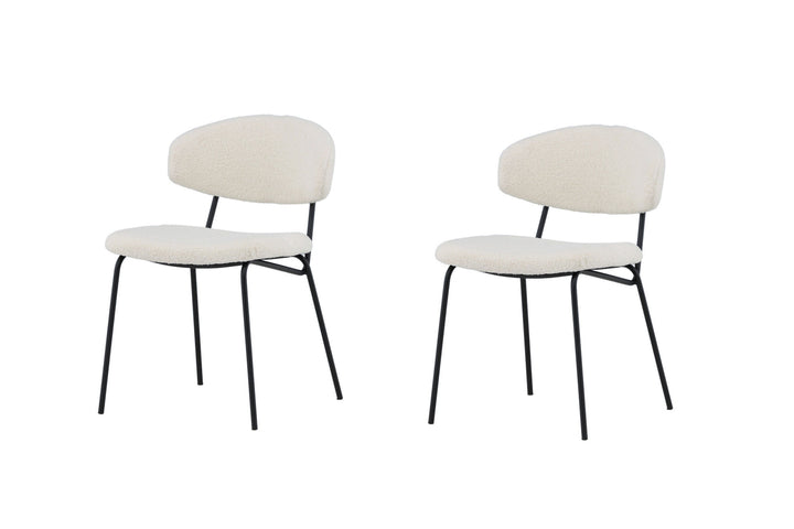 Venture Home Chico Dining Chair 2-pack - Black / White Boucle