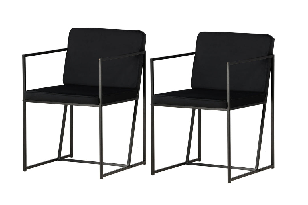 Venture Home Richmond Dining Chair 2-pack - Black / Black Velvet