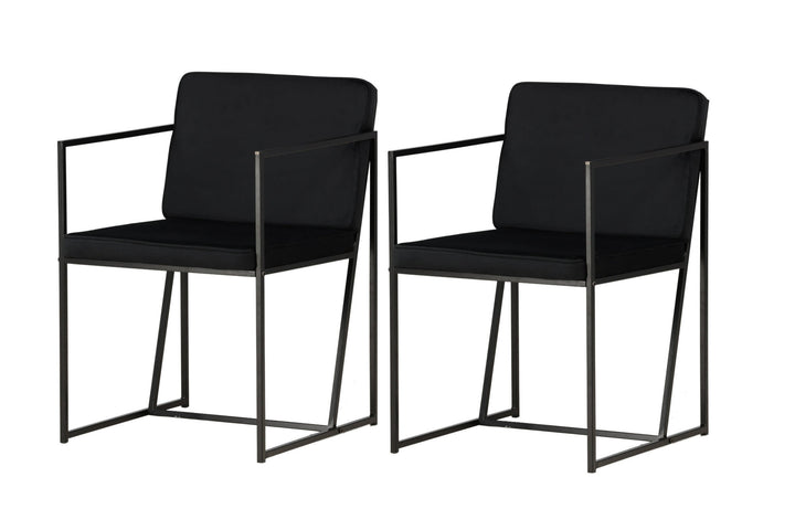 Venture Home Richmond Dining Chair 2-pack - Black / Black Velvet