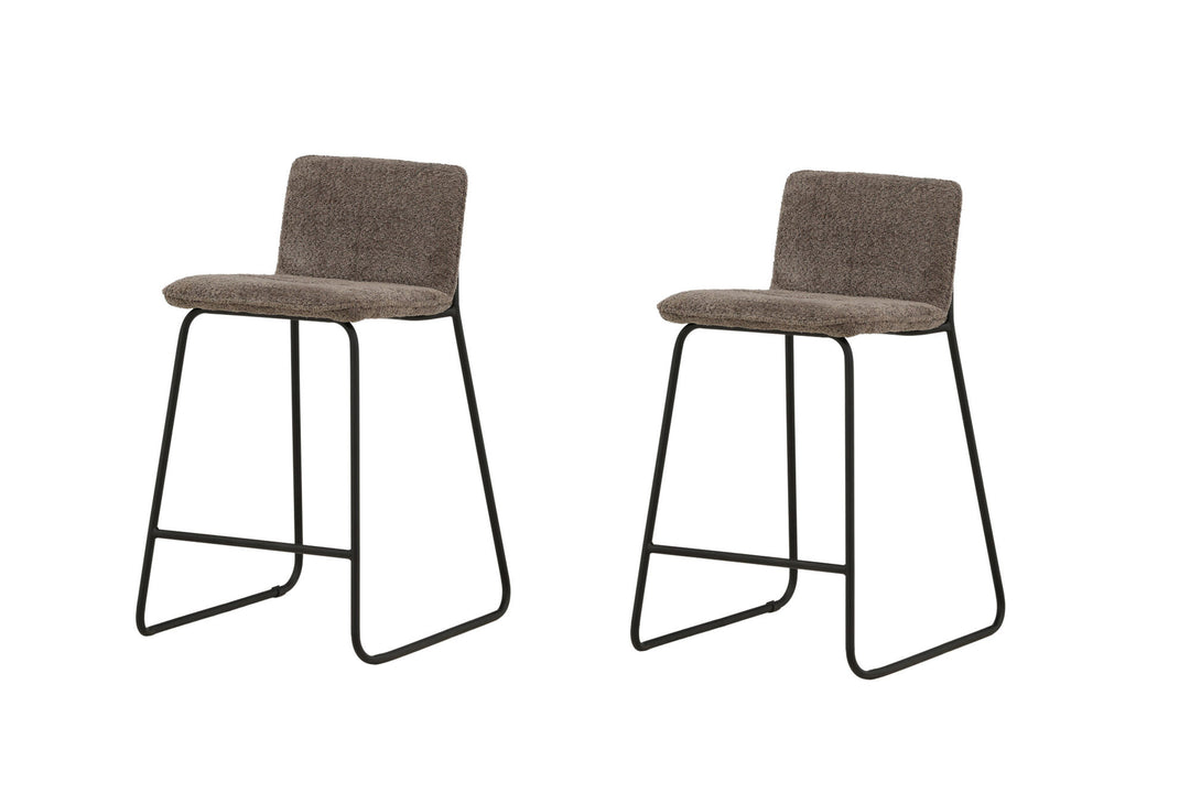 Venture Home Bisbee Bar Chair 2-pack - Black / Dark Grey Microfiber