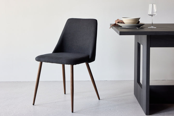 Venture Home Night Dining Chair 2-pack - Steel with Mocca 3D Paper / Black Linen