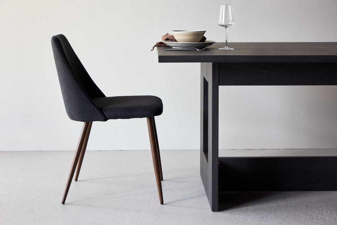Venture Home Night Dining Chair 2-pack - Steel with Mocca 3D Paper / Black Linen