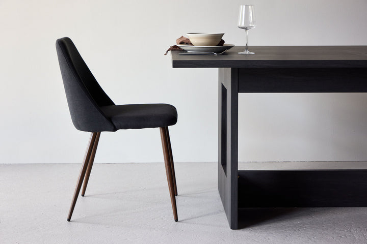 Venture Home Night Dining Chair 2-pack - Steel with Mocca 3D Paper / Black Linen