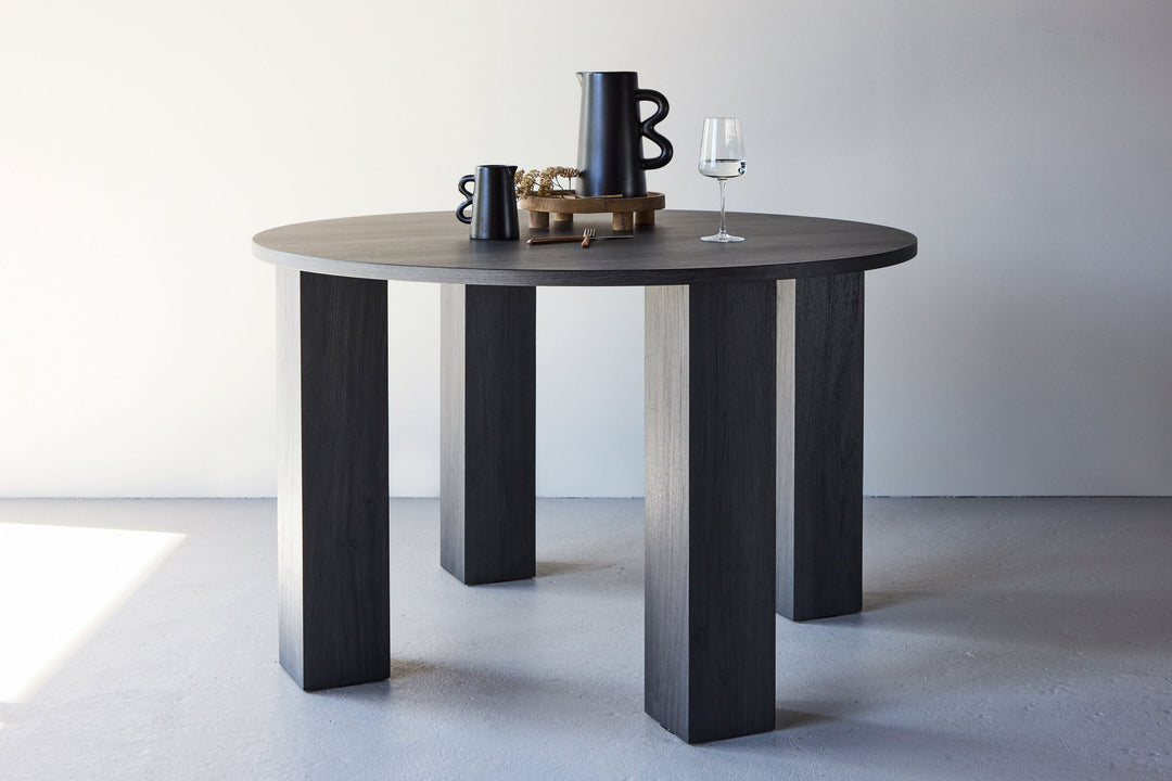 Venture Home Juno Round Dining Table Ф120x75 cm - MDF with Black 3D Paper