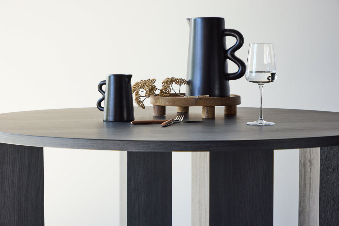 Venture Home Juno Round Dining Table Ф120x75 cm - MDF with Black 3D Paper