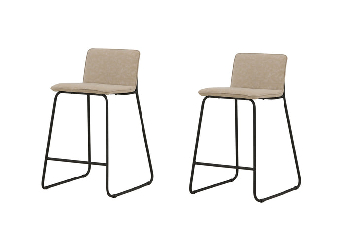 Venture Home Bisbee Bar Chair 2-pack - Black / Beige Microfiber
