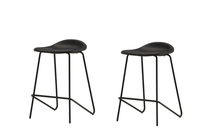Vind Grebbestad Bar Chair 2-pack - Black / Black PU