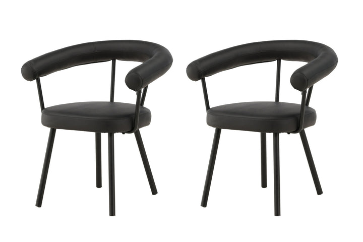 Vind Västerås x Josefin Lustig - Dining Chair 2-pack - Matte Black  / Black PU