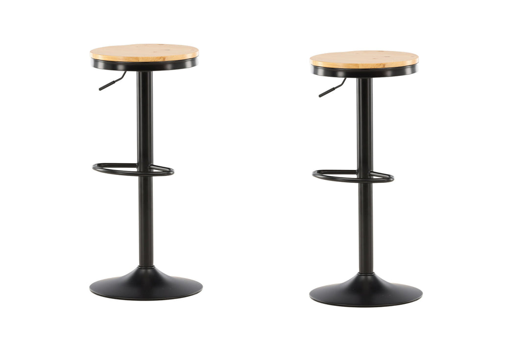 Venture Home Conway Bar Chair 2-pack - Black / Oaklook MDF
