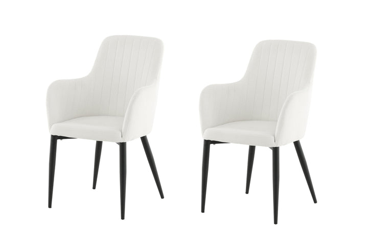 Venture Home Comfort Dining Chair 2-pack - Black Legs / Beige Corduroy