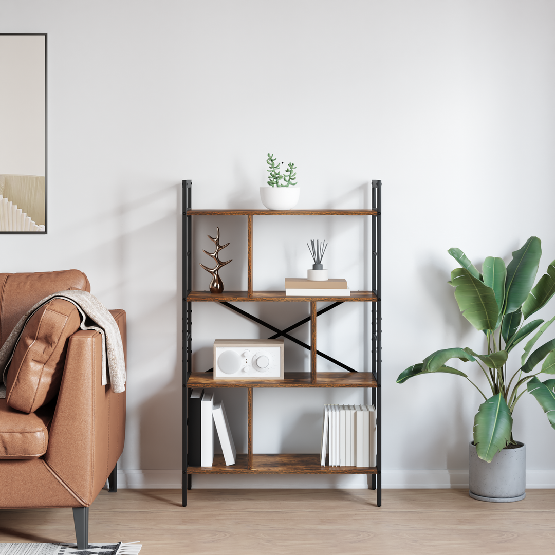 Bogreol Røget eg 75 x 30 x 123,5 cm Konstrueret træ