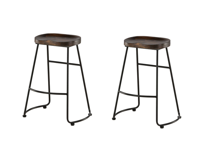 Venture Home Ozark Bar Chair 2-pack - Zinklook / Dark Walnut Wood