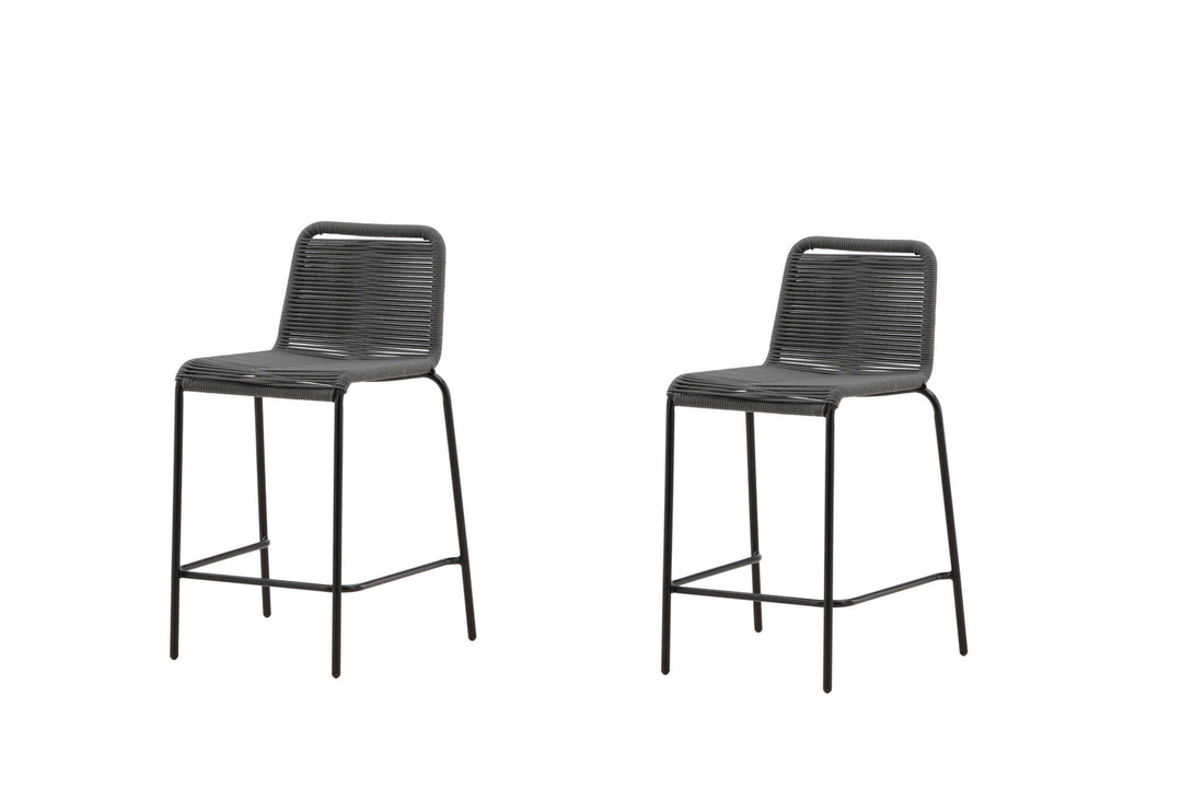 Venture Home Lindos Barchair 2-pack Steel - Black / Dark Grey