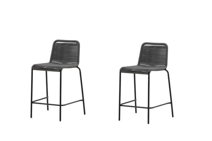 Venture Home Lindos Barchair 2-pack Steel - Black / Dark Grey