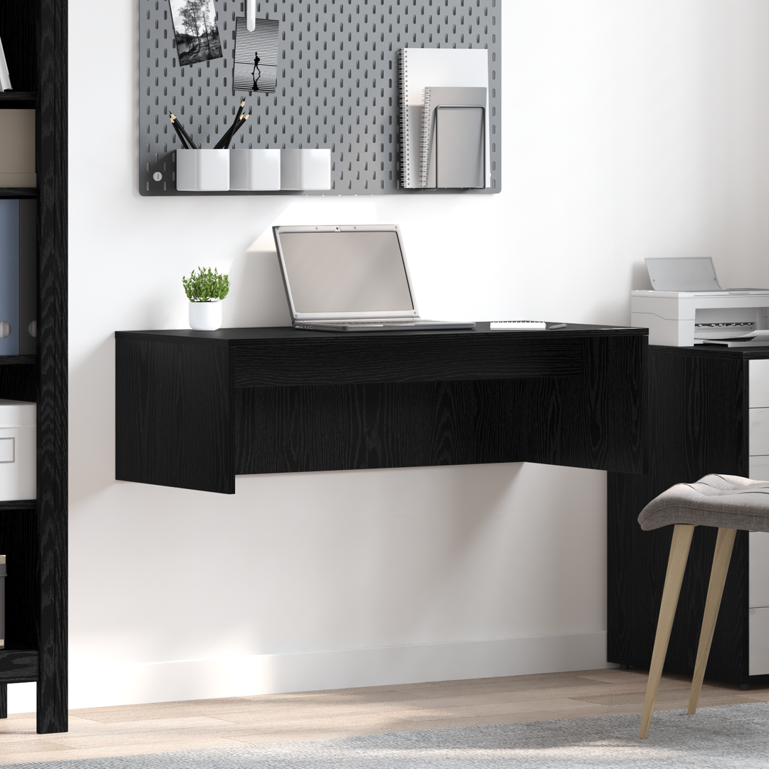 Væghængt skrivebord Sort eg 100 x 45 x 30 cm Konstrueret træ
